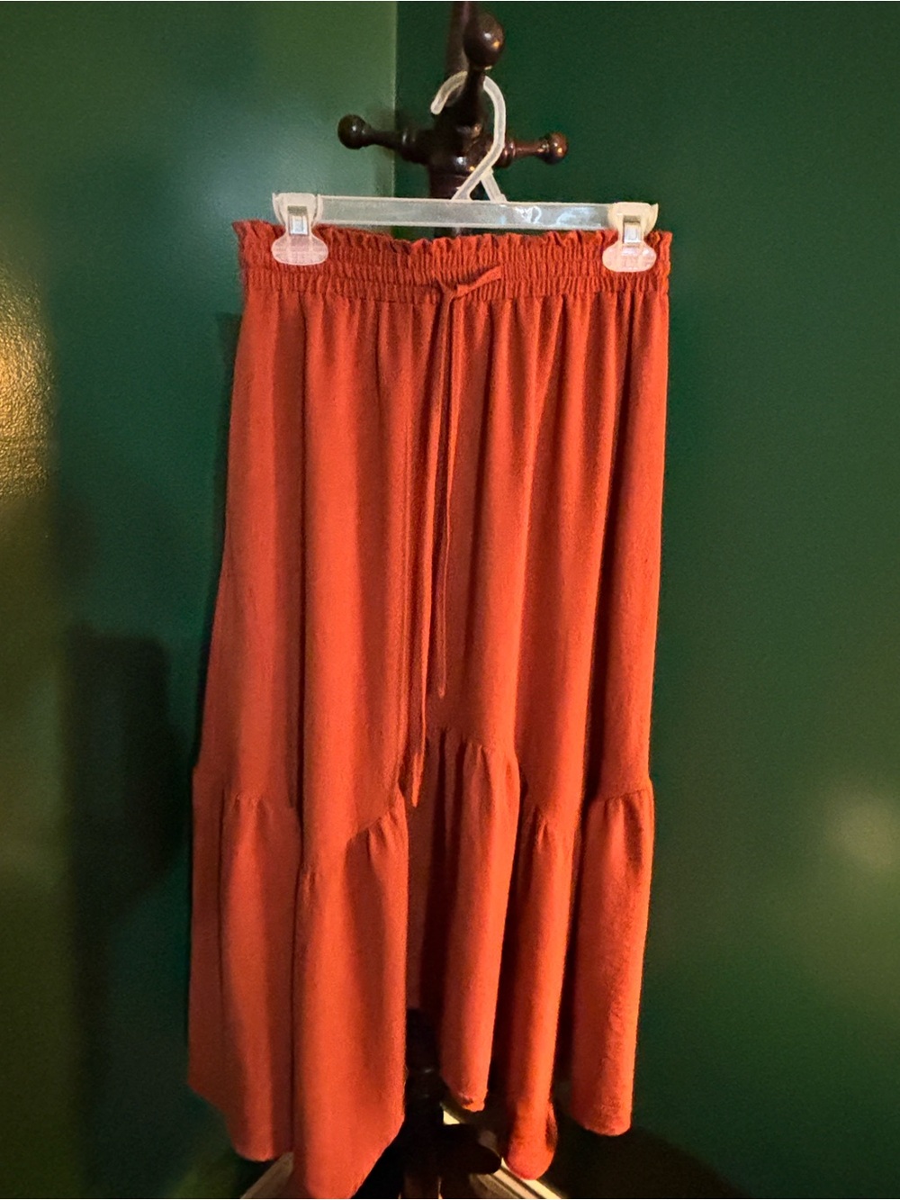 Women’s Rust Tiered Maxi Skirt - Unbranded